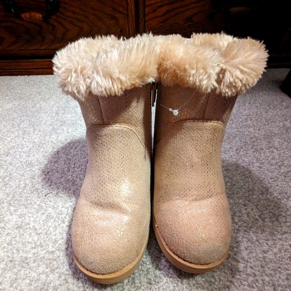 Girls Rose Gold (Light Pink) Boots (Size 13)